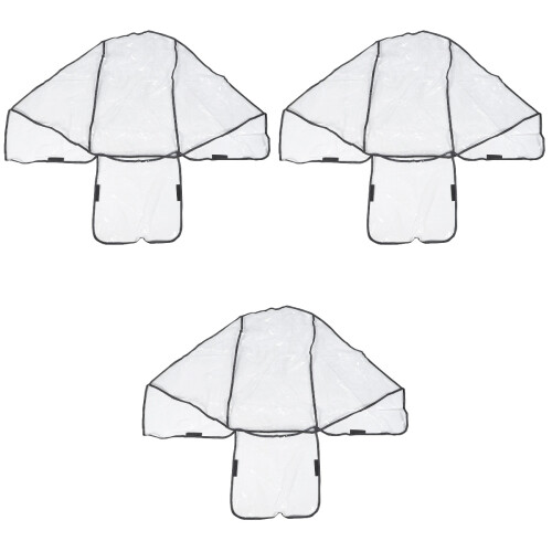 3Pcs Transparent Double Stroller Rain Cover Windproof Shield for Twins 2