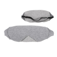 Cache-yeux en coton respirant – Bloque la lumière, réglable, gris