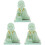 3Pièces Statue Solaire Mini Vert Décor Intérieur 4