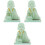 3Pièces Statue Solaire Mini Vert Décor Intérieur 5