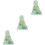 3Pièces Statue Solaire Mini Vert Décor Intérieur 7