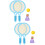 2Sets Children Badminton Racket Set with Anti-Skid Handle Sky- 5