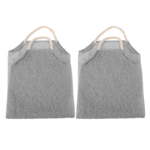 6Pcs Light Grey Deep Cleansing Exfoliating Back and Body Scrub Towel 1