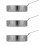 3Pcs Steamer Basket Insert Set Stainless Steel Foldable Handle Silver 9