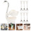 2Sets Smooth Silver Metal Spoons with Swan Base Storage Rack 10