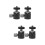 4Pièces Accessoire Trépied Ball Head Aluminium Durable Support Noir 8