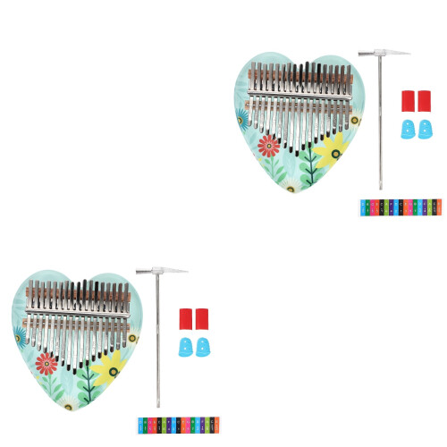 2Sets Beginner Kalimba Multi Color Delicate Thumb Piano for Children 2