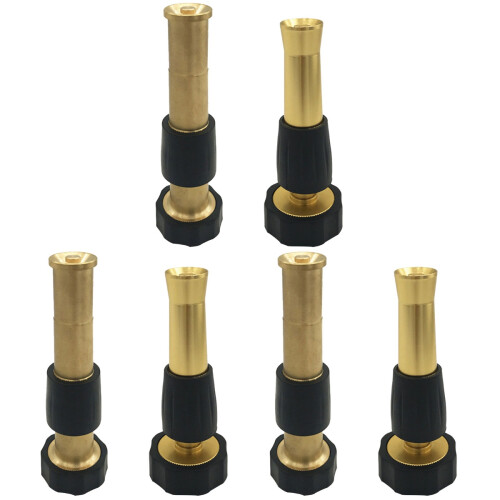 6Pcs Black Brass Hose Nozzle Set with 2 Adjustable Sprayers for Garden 2