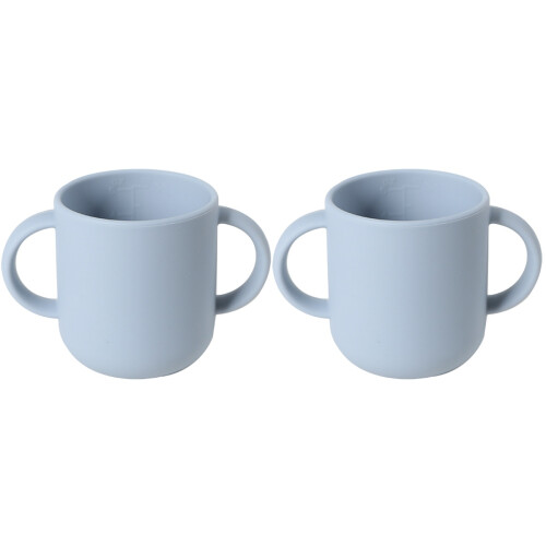 2Pcs Baby Transition Cups Blue Soft Silicone Toddler Drinking Trainer 1