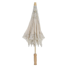 Beige Lace Parasol Umbrella for Weddings and Photography, 43x45cm