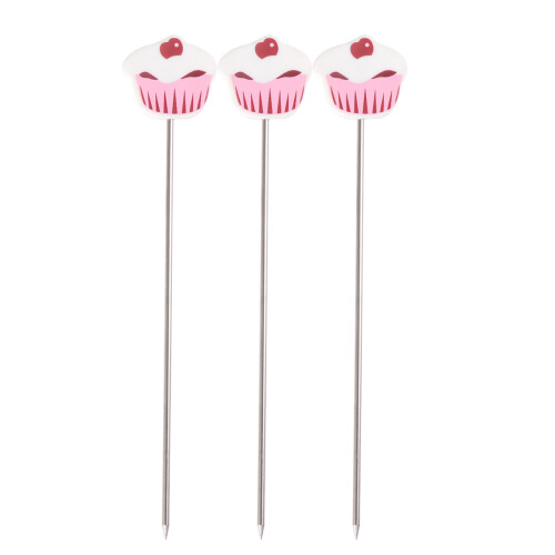 6Pcs Stainless Steel Cake Tester Multi-Color Baking Tool Durable Grip 1