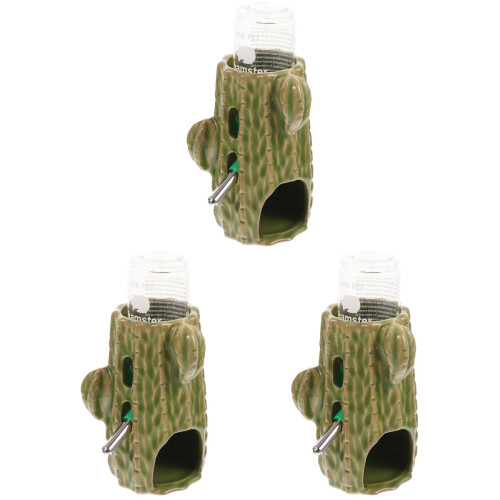 3Sets Transparent Green Hamster Waterer Leak-Proof Cage Water Bottle 1