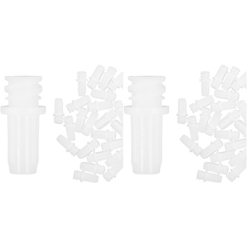 60Pcs White Plastic Injector Tip Caps Anti-Leak Sealing Needle Covers 1