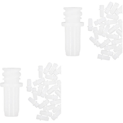 60Pcs White Plastic Injector Tip Caps Anti-Leak Sealing Needle Covers 2