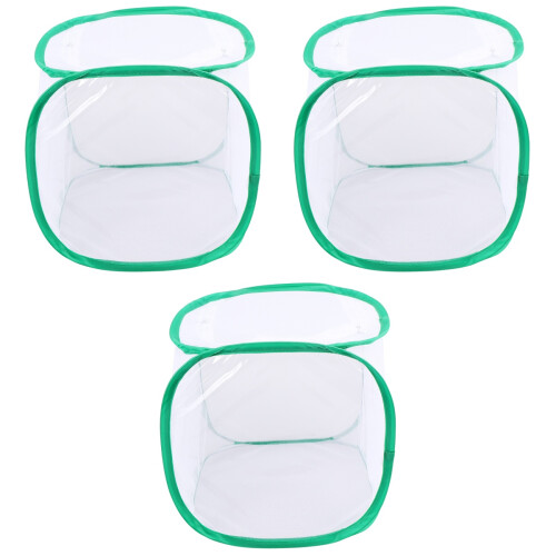 3Pcs White Kids Cage Net Zipper Box Lightweight Durable 2