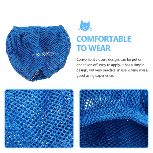 3Pcs Blue Polyester Cat Muzzle Portable Multi-Function Breathable Mesh 2