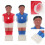 16Pcs Mini Football Figures Assorted Color Foosball Player Replacement 9