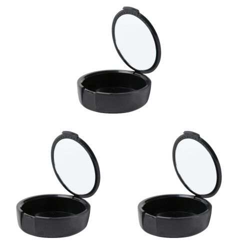 3Pcs Denture Storage Container Black Ventilated Snap Lock 2