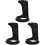 3Pcs Razor Rack Shaving Brush Stand Black Plastic Storage Organizer 4