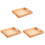 3Pcs Wooden Tray with Handles Light Brown Storage Organizer 3