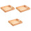 3Pcs Wooden Tray with Handles Light Brown Storage Organizer 4