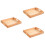 3Pcs Wooden Tray with Handles Light Brown Storage Organizer 7