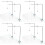 4Sets Silver Aquarium Light Rack Adjustable Aluminum Hanging Bracket 10