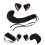 2Sets Creative Black Cat Ear Headband Tail for Carnival Party 7