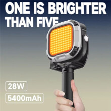 Éclairage Remplissage 28W, Poignée D'Éclairage Magnétique pour Caméra Vidéo LED et Griffe Porte-Accessoires 1/4po CRI Supérieur ou Égal à 95