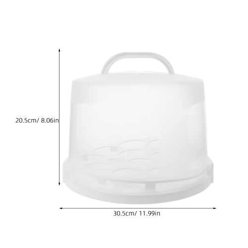 Plastic White Cake Box with Handle Secure Locking Lid for Home Use 1