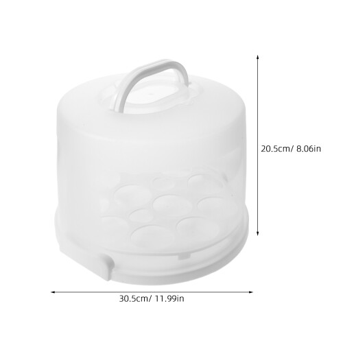 Plastic White Cake Box with Handle Secure Locking Lid for Home Use 2