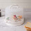 Plastic White Cake Box with Handle Secure Locking Lid for Home Use 5