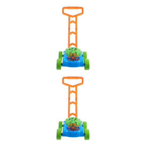 2Pcs Bright Color Automatic Bubble Mower for Toddlers 1