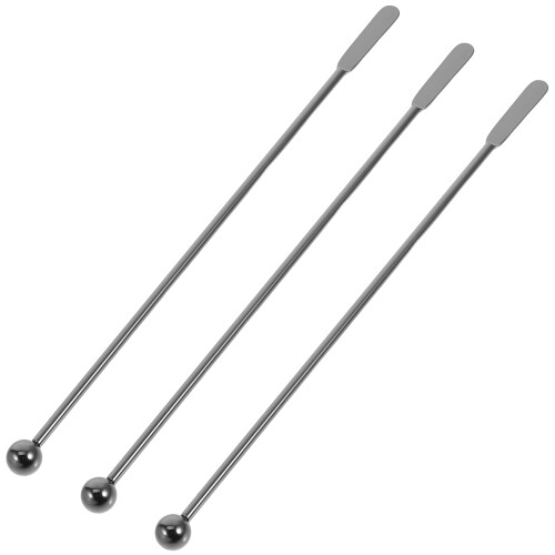 9Pcs Reusable Black Stainless Steel Beverage Stirrer Sticks 1