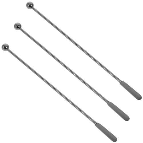 9Pcs Reusable Black Stainless Steel Beverage Stirrer Sticks 2