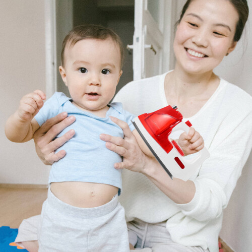 2Pcs Safe Red Educational Electric Iron Toy Simulation for Children 2