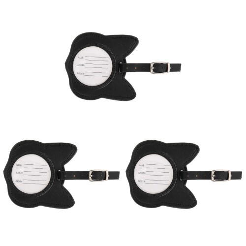 3Pièces Étiquettes Chat Noir Élégant Pour Usage Durable 1