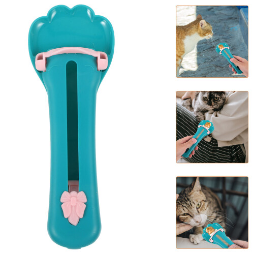 3Pcs Portable Blue Cat Food Squeeze Spoon Plastic Feeding Tool 2