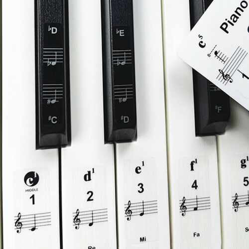 5Sets Transparent Piano Keyboard Decals 61 Keys PVC for Beginners 2