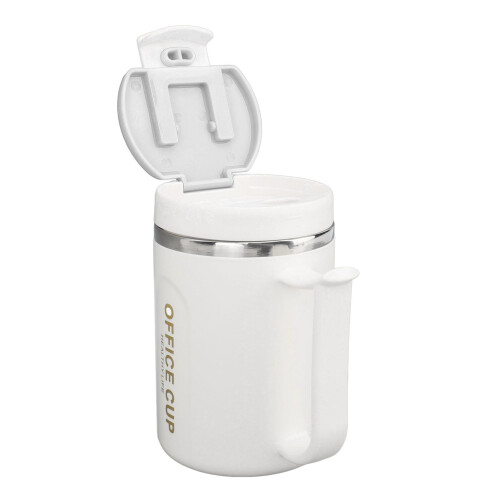 304 Edelstahl-Isolierkaffeetasse 500ml Hellgrau mit Griff