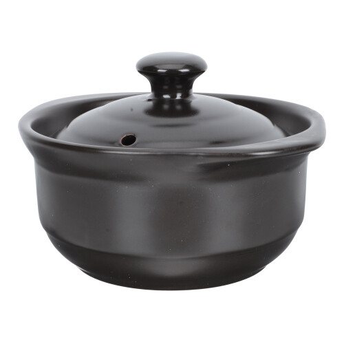 3Pcs Heat-Resistant Black Ceramic Casserole Kitchen Soup Pot 2