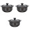 3Pcs Heat-Resistant Black Ceramic Casserole Kitchen Soup Pot 5