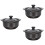 3Pcs Heat-Resistant Black Ceramic Casserole Kitchen Soup Pot 8