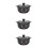 3Pcs Heat-Resistant Black Ceramic Casserole Kitchen Soup Pot 10