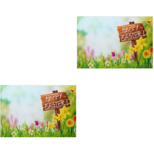 2Pcs Multi Easter Vinyl Photography Backdrop for Party Wall Decor 2