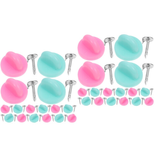 200Pièces Attaches Badges Plastique Alliage Usage Courant 2