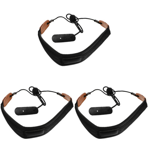 3Pcs Black Universal Saxophone Neck Belt Soft Comfortable Strap 2