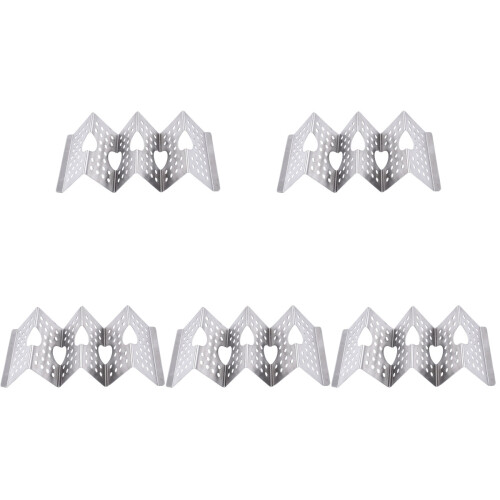 5Pcs Stainless Steel Taco Holder Wave Shaped Kitchen Taco Rack Silver 1