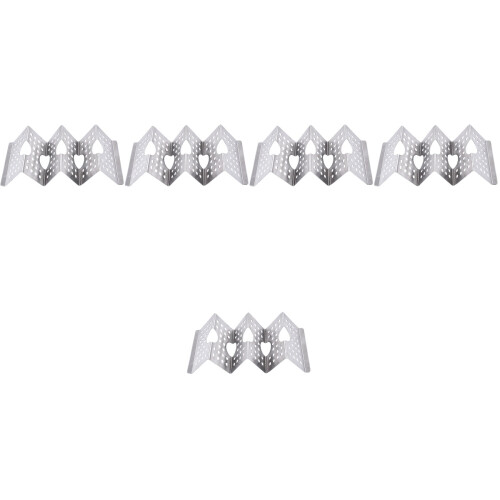 5Pcs Stainless Steel Taco Holder Wave Shaped Kitchen Taco Rack Silver 2