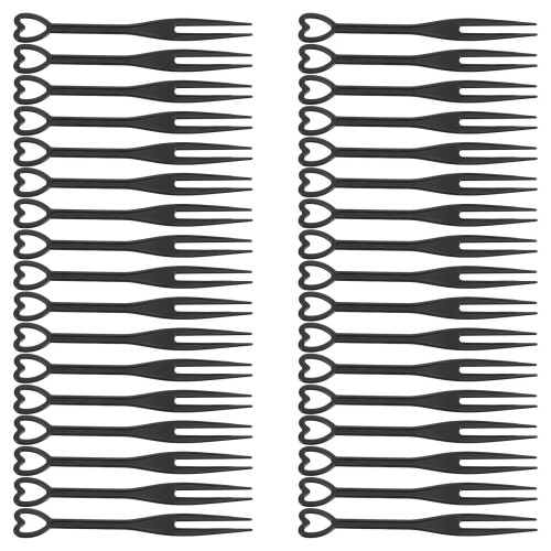 2000Pcs Black Plastic Dessert Forks for Cake Decoration Party Snacks 1